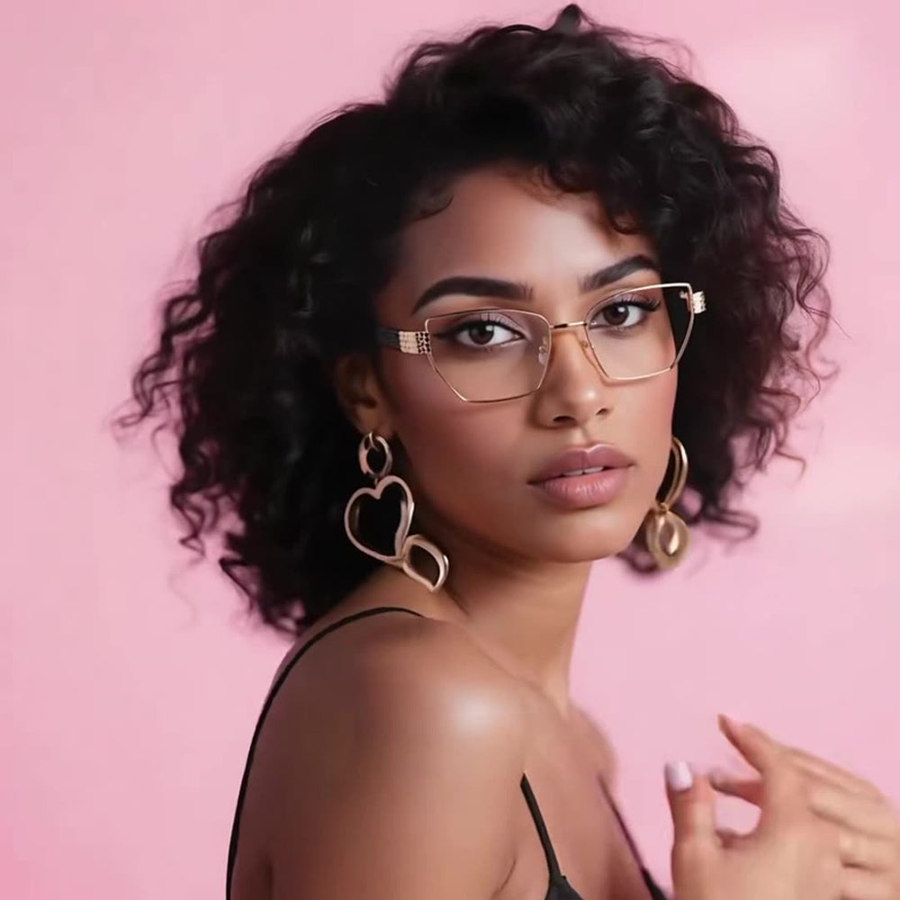Lunettes d'ordinateur pour femmes Techsuit 3162, Anti-Lumière Bleue, Dorées