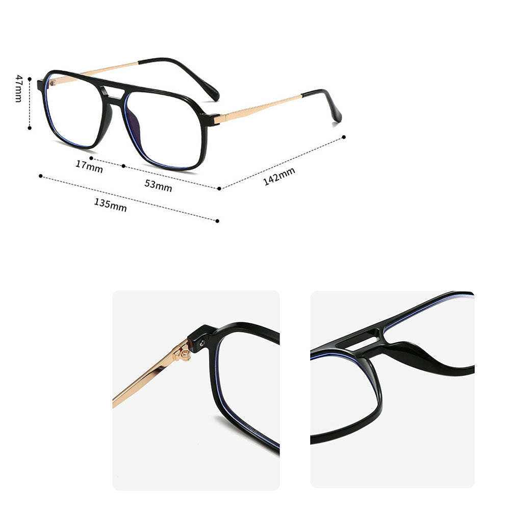 Occhiali da Computer Unisex Techsuit 83092, Anti-Luce Blu, Nero Oro