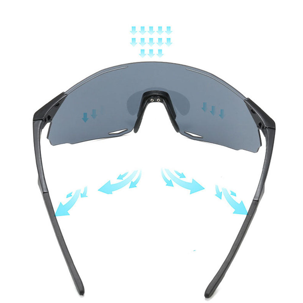 Occhiali da Ciclismo Unisex Techsuit 8853, Neri Argento