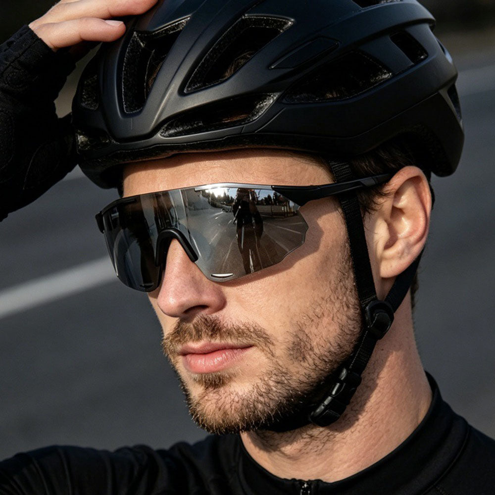 Occhiali da Ciclismo Unisex Techsuit 8853, Neri Argento