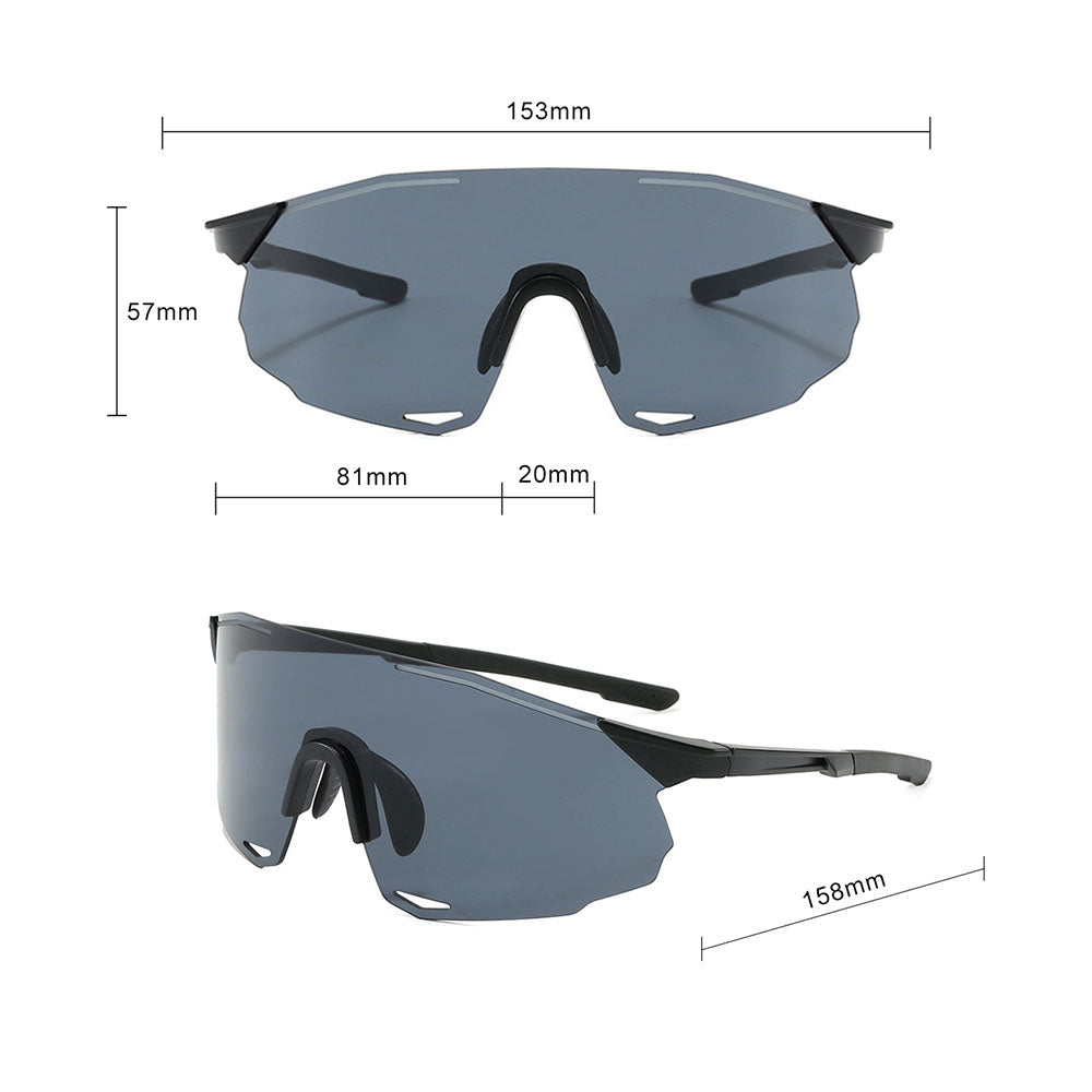 Occhiali da Ciclismo Unisex Techsuit 8853, Neri Argento