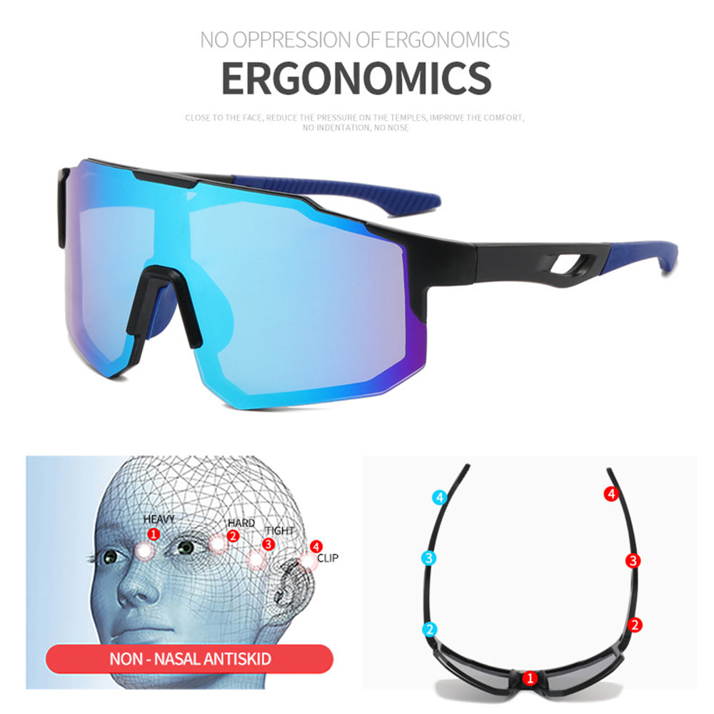 Lunettes de Cyclisme Unisex Techsuit 9337, Protection UV, Noir Rouge