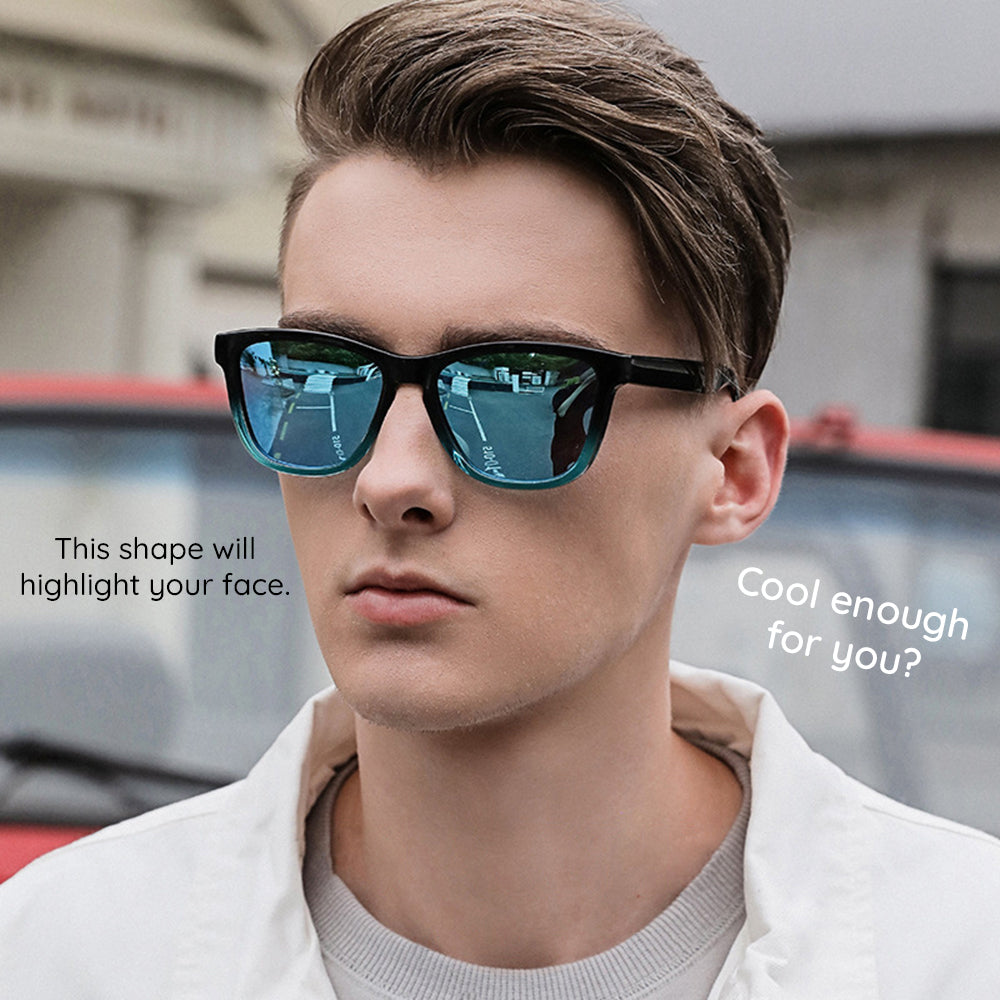 Herren-Sonnenbrille Techsuit 0717, polarisiert, UV-Schutz, schwarz