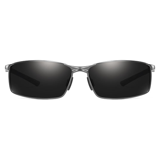 Occhiali da Sole Uomo Techsuit 559, Polarizzati, Protezione UV, Neri Argento