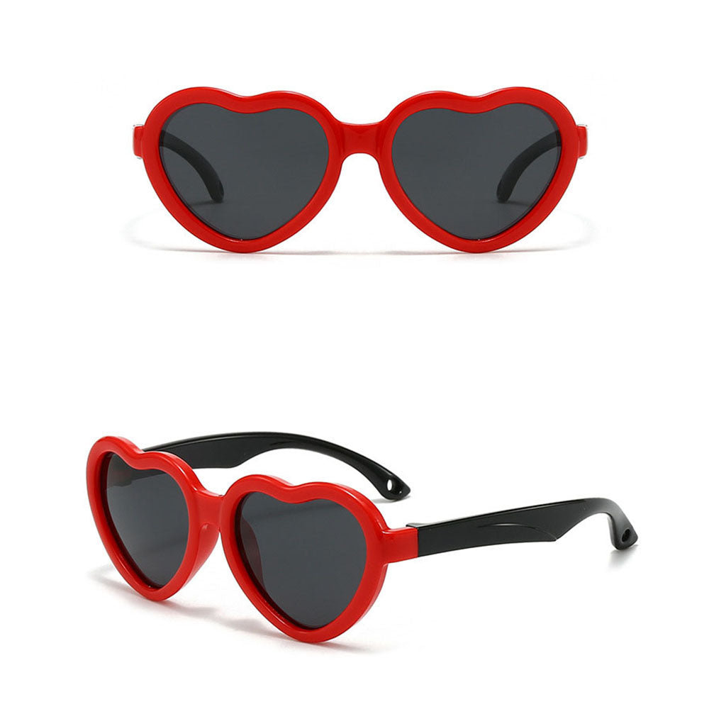 Techsuit Kinder Sonnenbrille 23070, polarisiert, UV-Schutz, Schwarz Rot