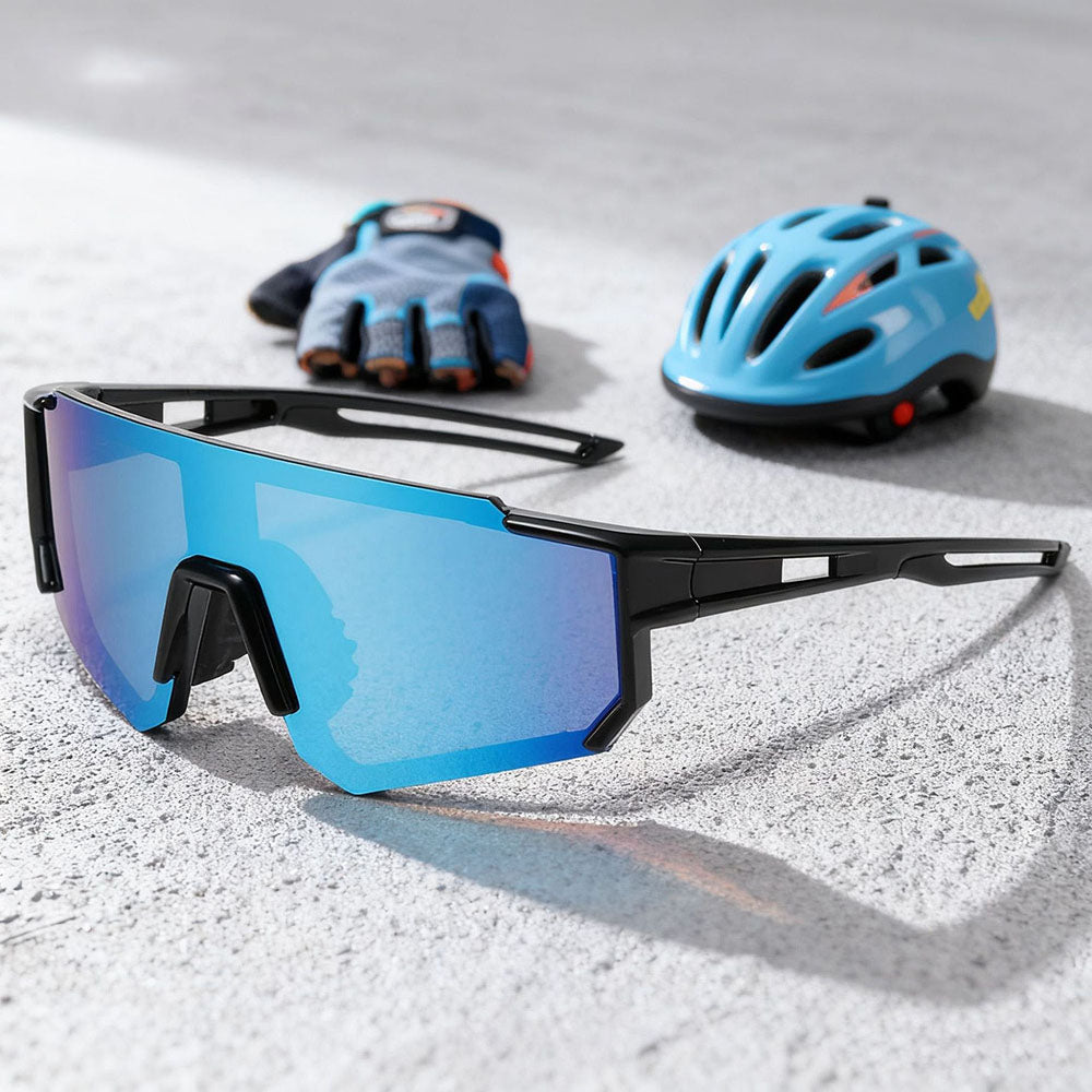 Occhiali da Sole Bambini Techsuit R601, Polarizzati, Protezione UV, Neri Arancioni Gialli