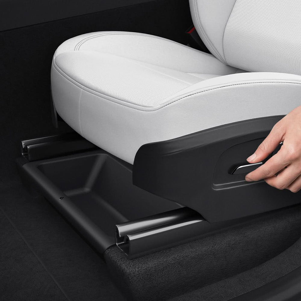 Organizer Auto Spigen TO222J con montaggio sotto il sedile per Tesla Y Juniper, Set da 2 pezzi