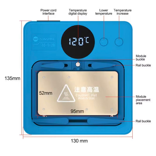 PCB-Heizplatte Sunshine SS-T12B für Apple iPhone / Android-Serie
