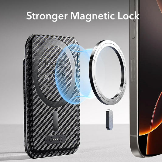 Magsafe Geldbörse, ESR, Classic Geo Carbon, Schwarz