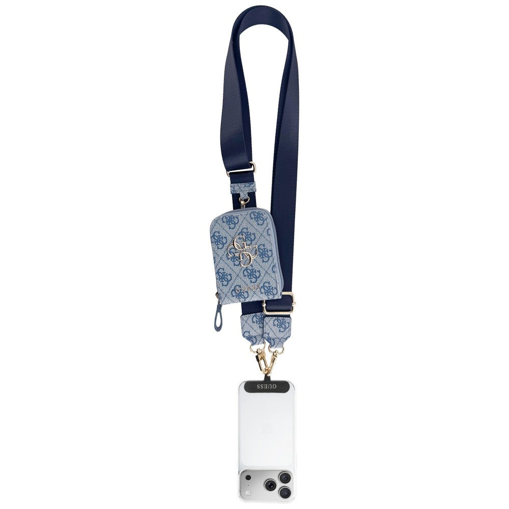 Geldbörse und Telefonkordel Guess 4G Metal Logo, Blau