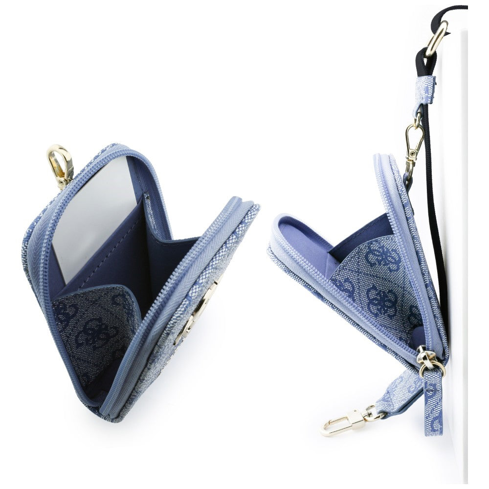 Geldbörse und Telefonkordel Guess 4G Metal Logo, Blau