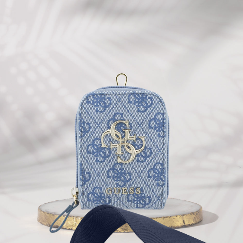 Geldbörse und Telefonkordel Guess 4G Metal Logo, Blau