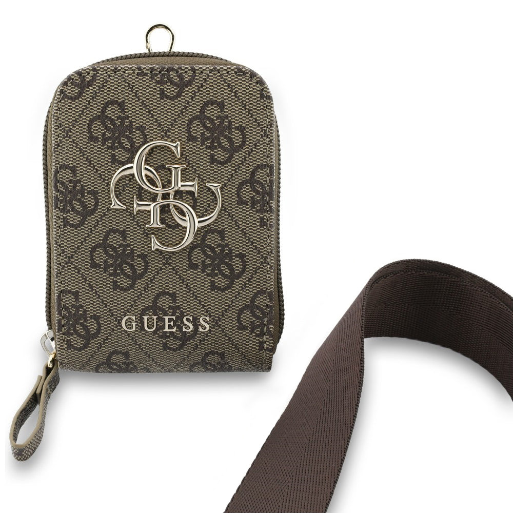Geldbörse und Telefonkordel Guess 4G Metal Logo, Braun