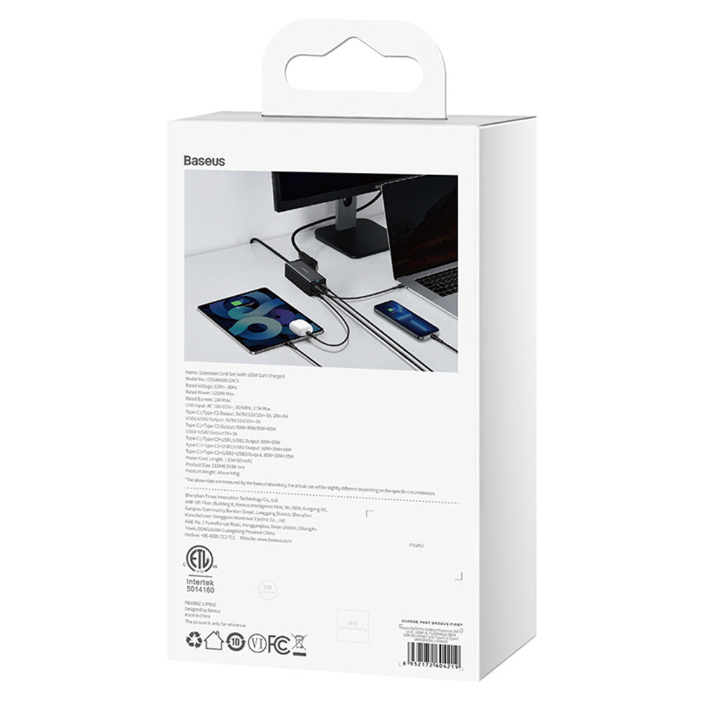 Prolunga Baseus PowerCombo US, 1 x Presa, Nero PSZM000201