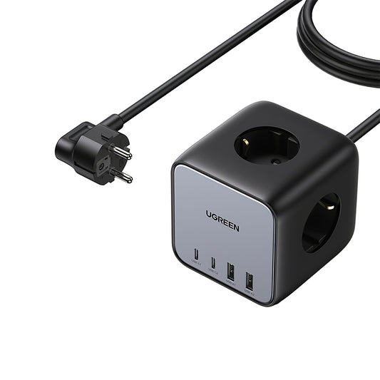 Netzwerk-Ladegerät UGREEN CD268, 65W, 4.5A, 2 x USB-A - 2 x USB-C - 3 x Schuko, Grau