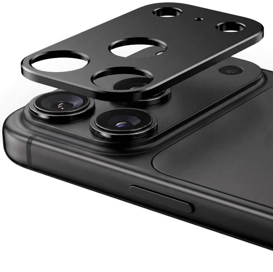 Cornice protettiva per fotocamera posteriore Tech-Protect Camalloy Fit+ per Apple iPhone 18 Pro Max, Alluminio, Nero