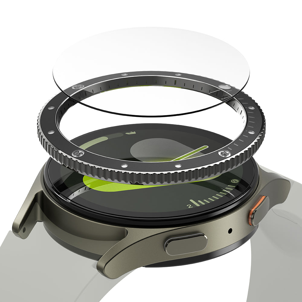 Ringke Premium Styling Schutzrahmen für Samsung Galaxy Watch7 40mm, Modell 2, Schwarz