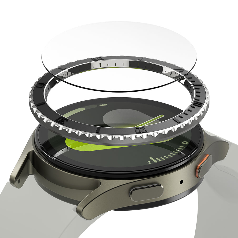 Ringke Premium Styling Schutzrahmen für Samsung Galaxy Watch7 40mm, Modell 3, Schwarz