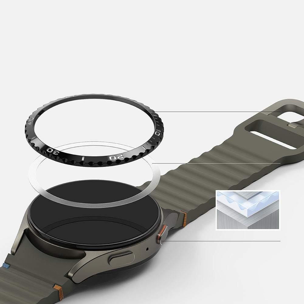 Cornice Protettiva Ringke Styling per Samsung Galaxy Watch7 40mm, Modello 6, Nera