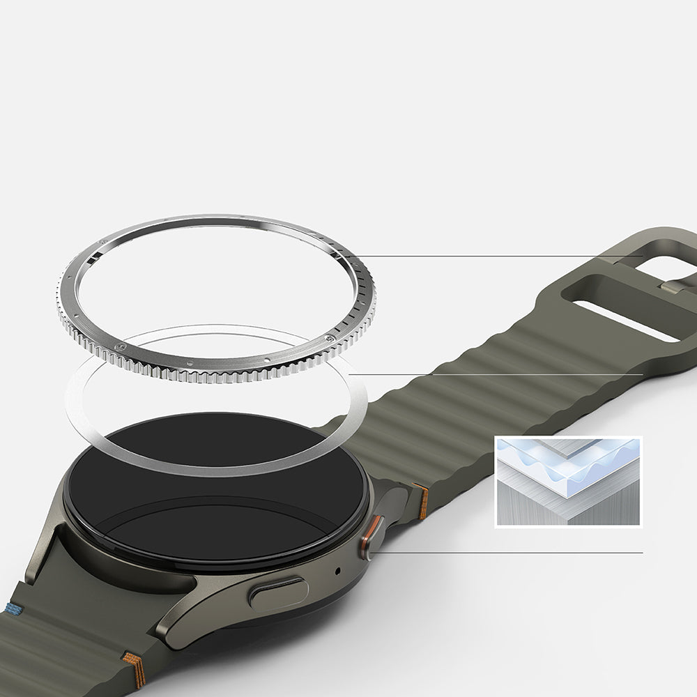 Cadre de protection Ringke Styling pour Samsung Galaxy Watch7 40mm, Modèle 7, Argenté