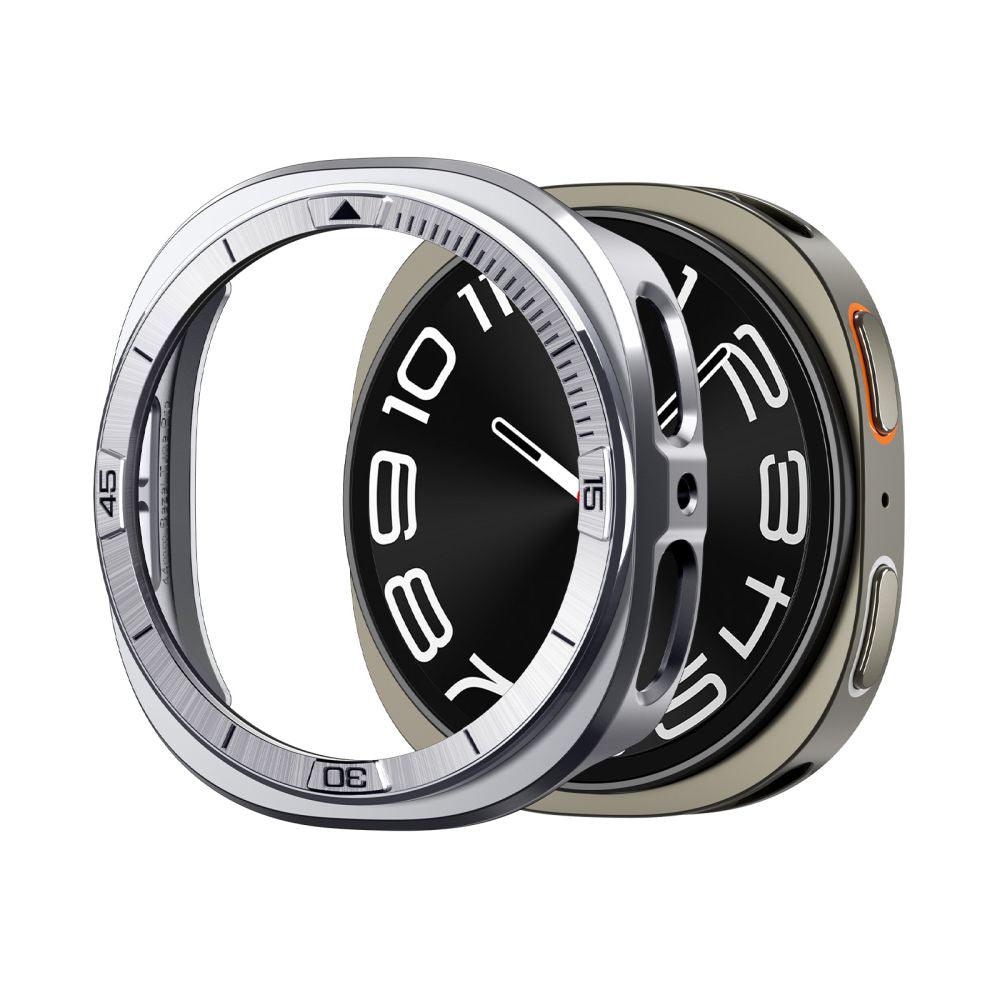 Spigen Tune Pro Pilot Schutzrahmen für Samsung Galaxy Watch9 / Watch8 44mm, Silber ACS10011