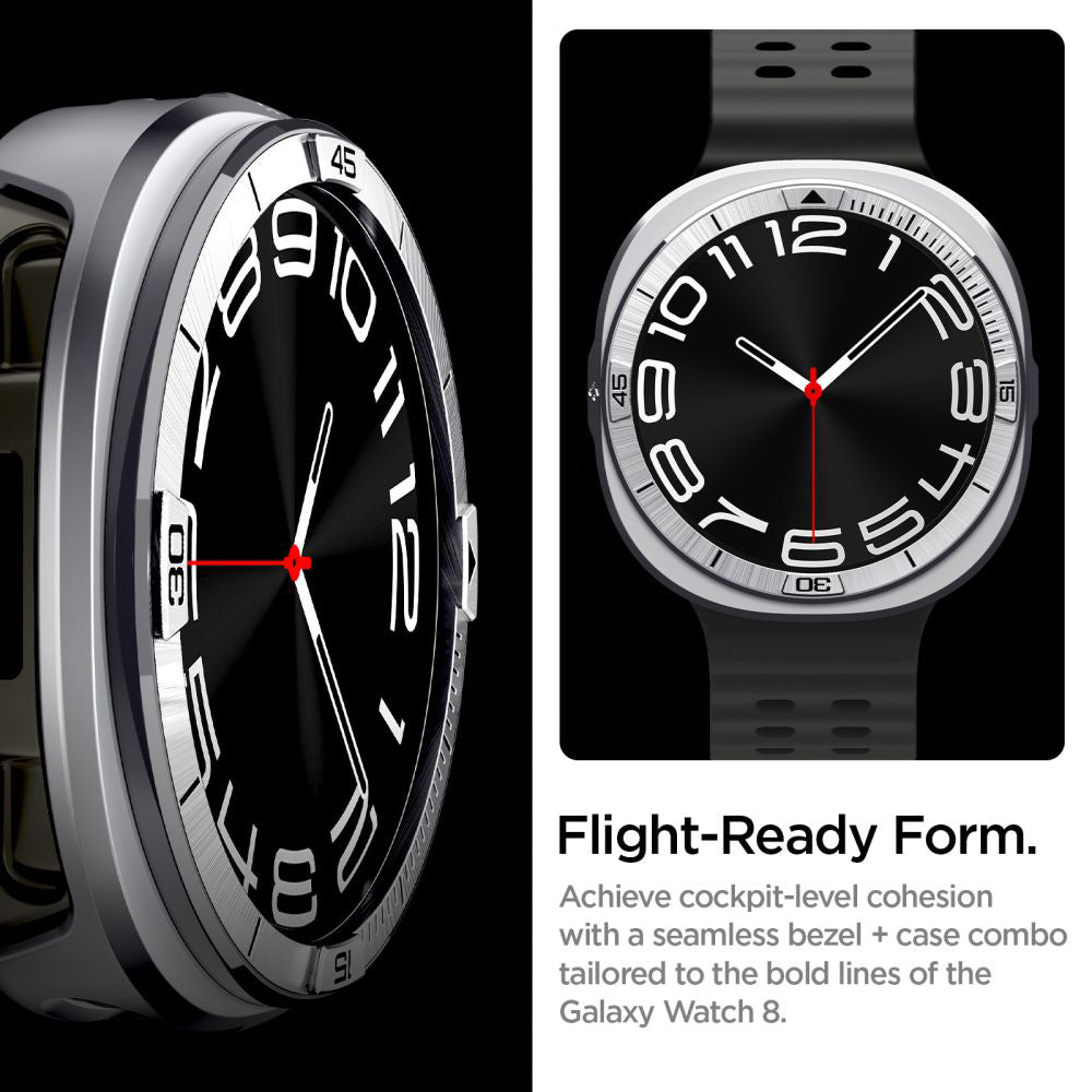 Spigen Tune Pro Pilot Schutzrahmen für Samsung Galaxy Watch9 / Watch8 44mm, Silber ACS10011
