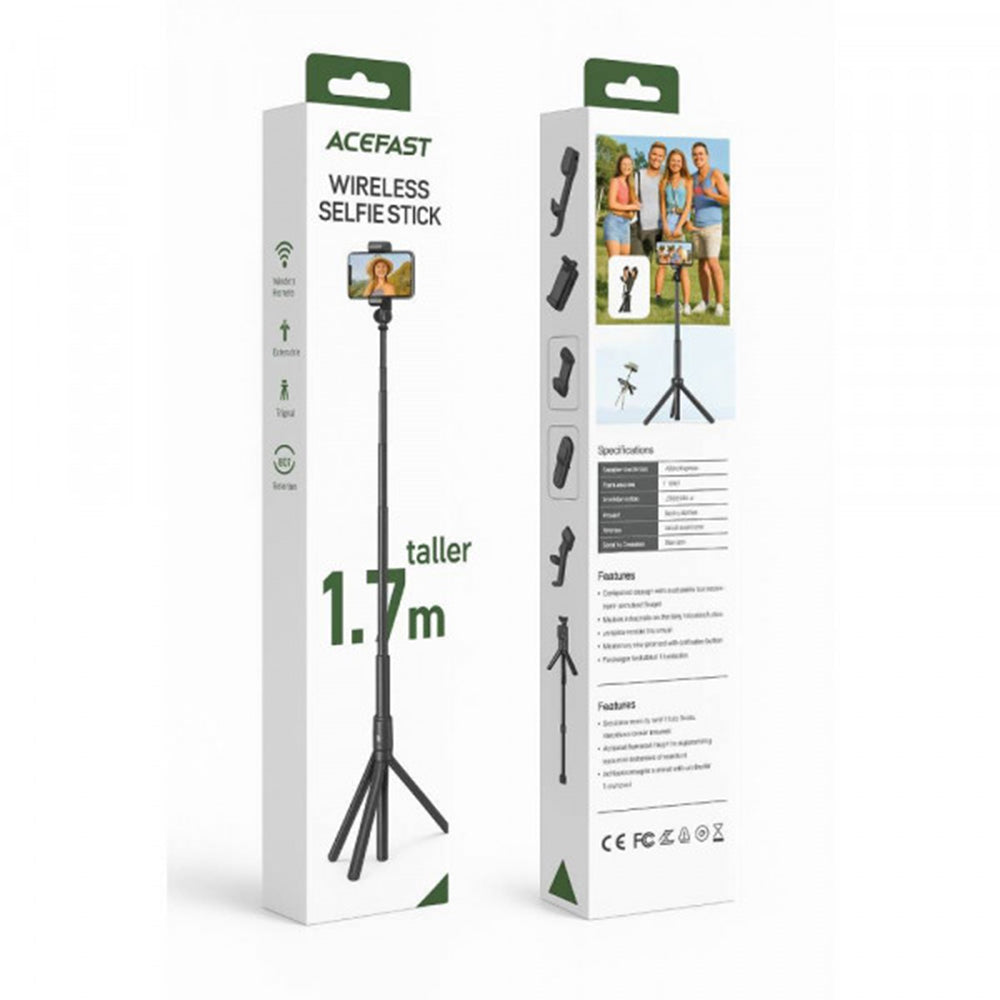 Selfie Stick Bluetooth Acefast E31, Universal, Schwarz
