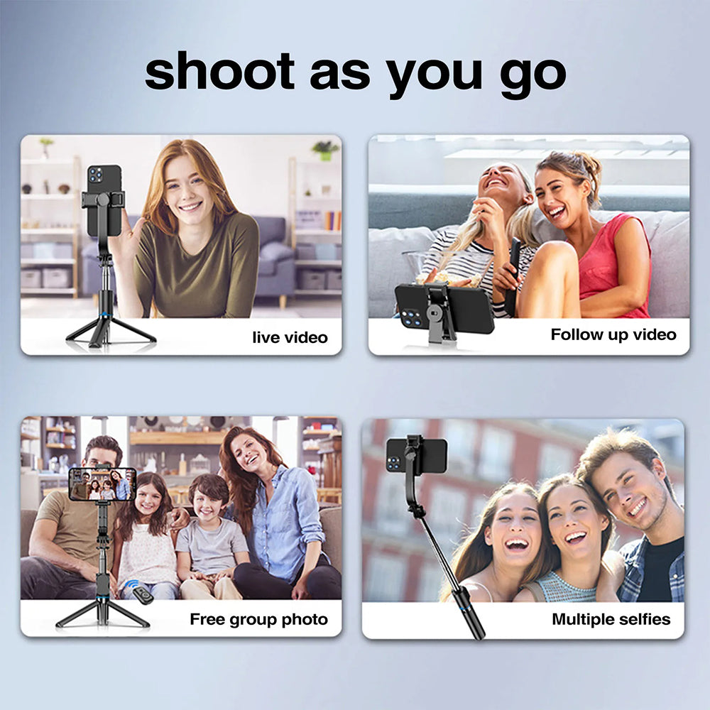 Selfie Stick Bluetooth Techsuit C01, Universal, Schwarz