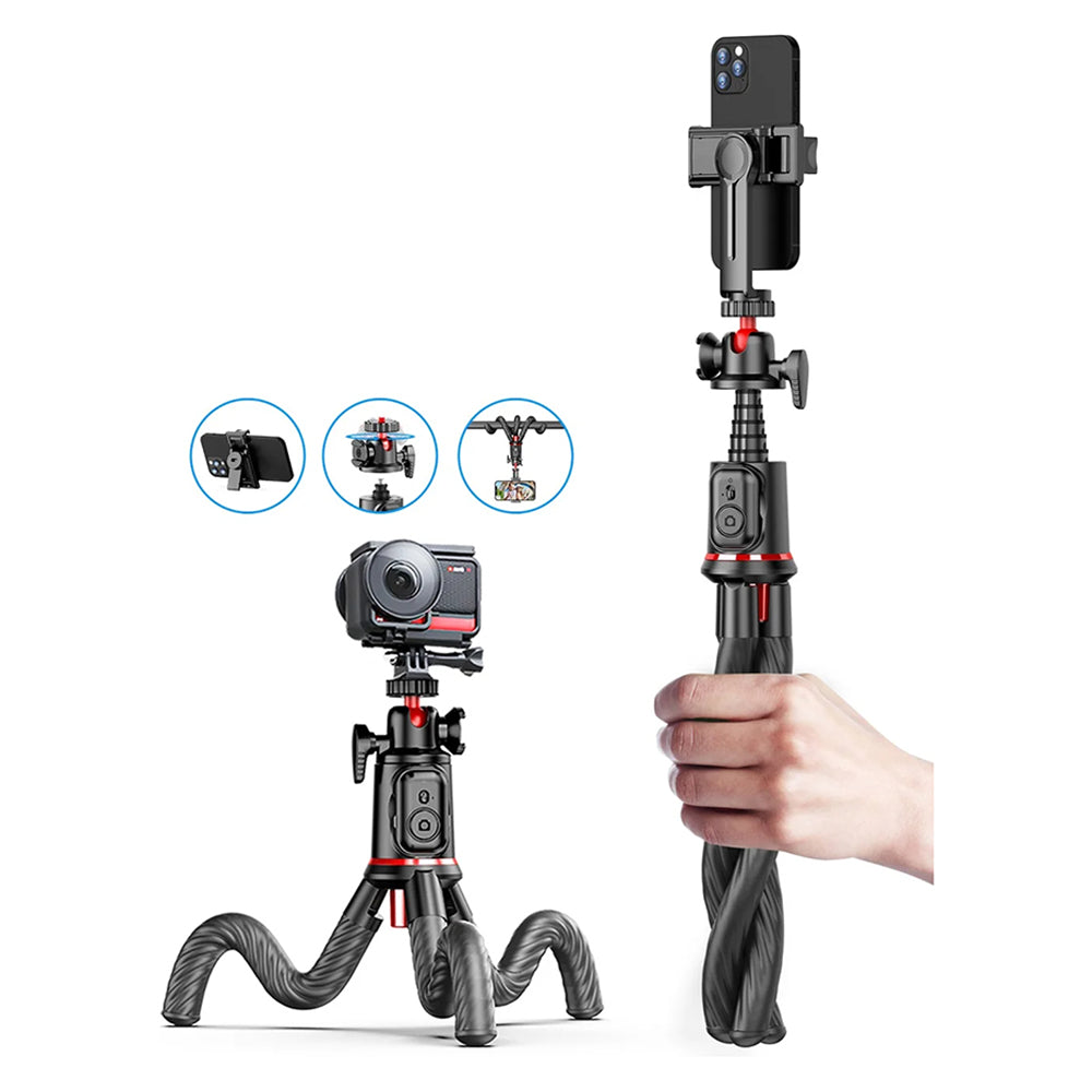 Selfie Stick Bluetooth Techsuit C03, Universale, Nero