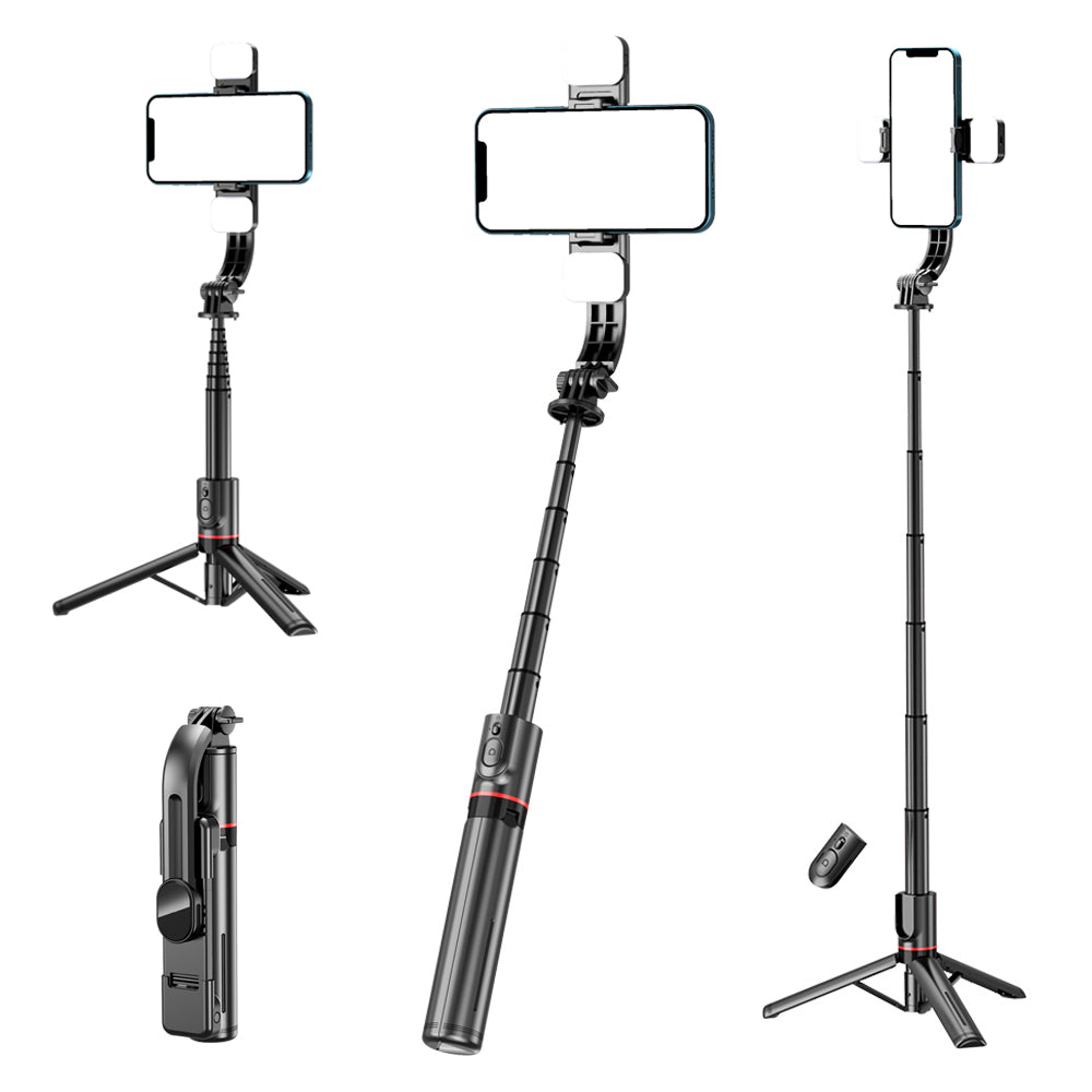 Selfie Stick Bluetooth Techsuit L12D, Universal, Black