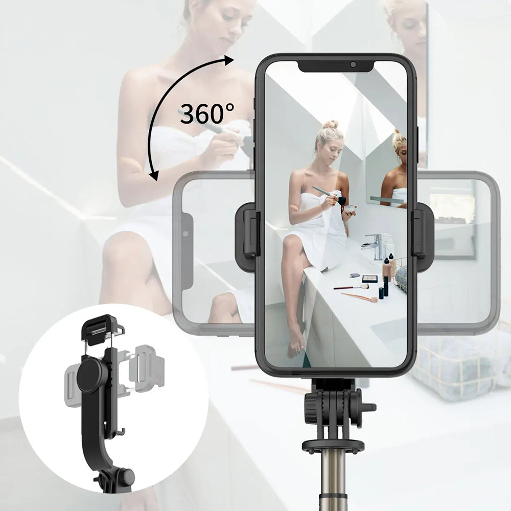 Selfie Stick Bluetooth Techsuit Q03, Universal, Schwarz