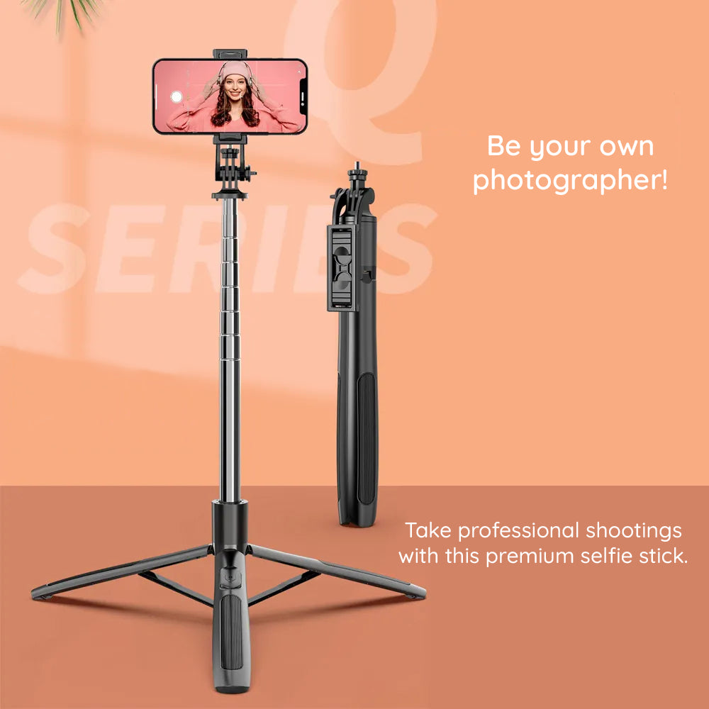 Selfie Stick Bluetooth Techsuit Q06, Universale, Nero