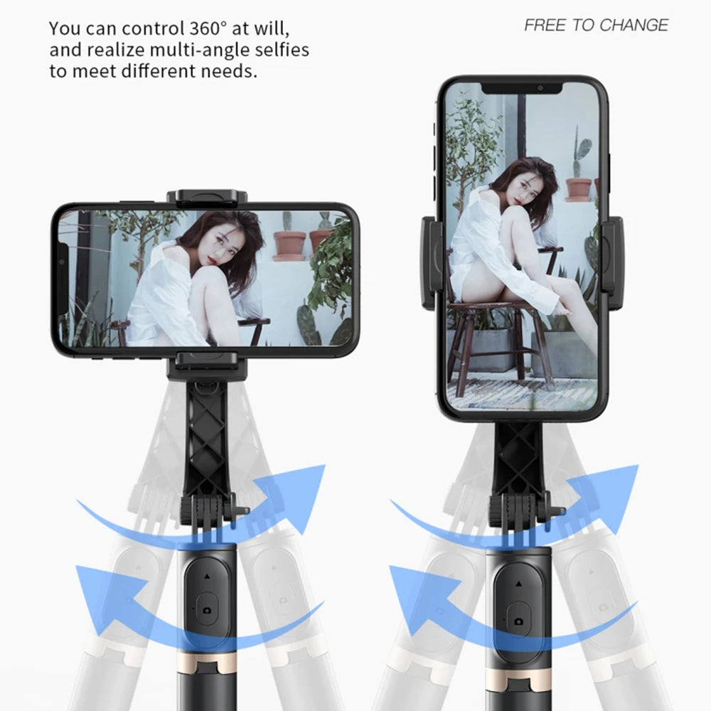 Selfie Stick Bluetooth Techsuit Q08, Universal, Schwarz