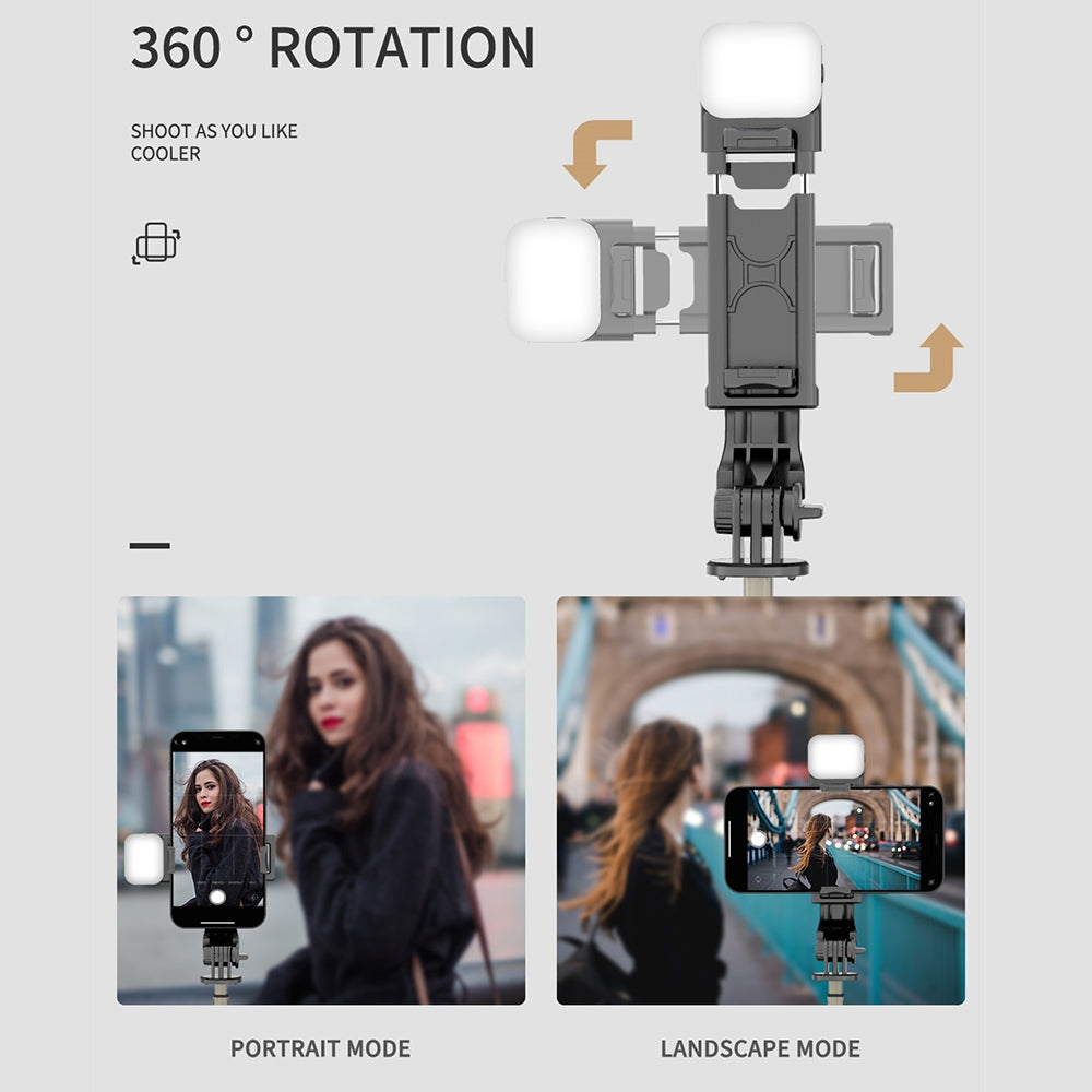 Selfie Stick Bluetooth Techsuit Q10s, Universale, Nero