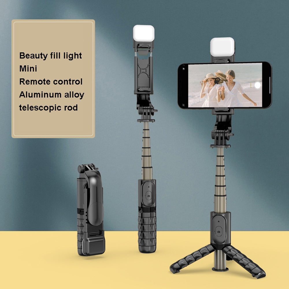 Selfie Stick Bluetooth Techsuit Q10s, Universale, Nero