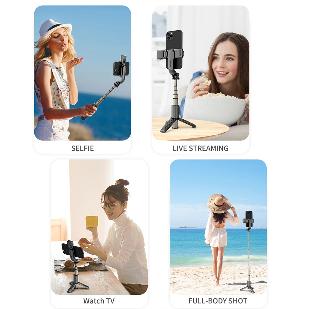 Selfie Stick Bluetooth Techsuit Q10s, Universale, Nero