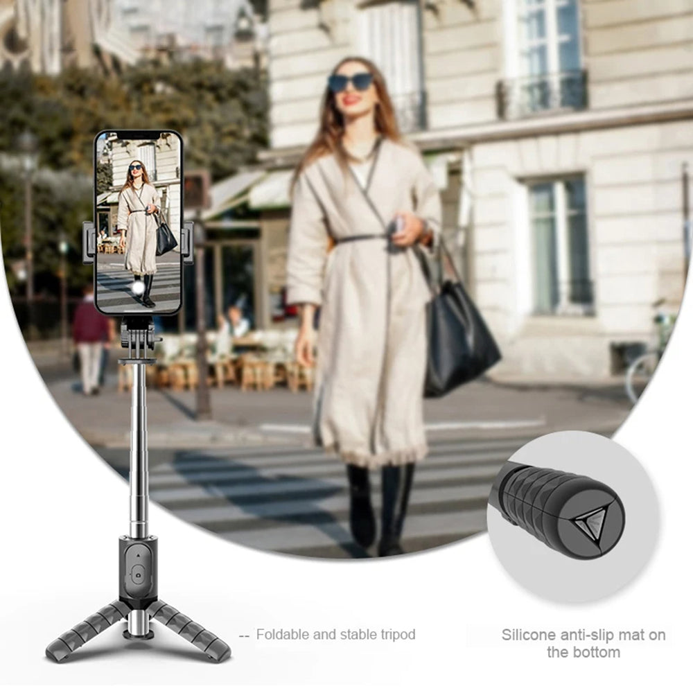 Selfie Stick Bluetooth Techsuit Q11s, Universel, Noir