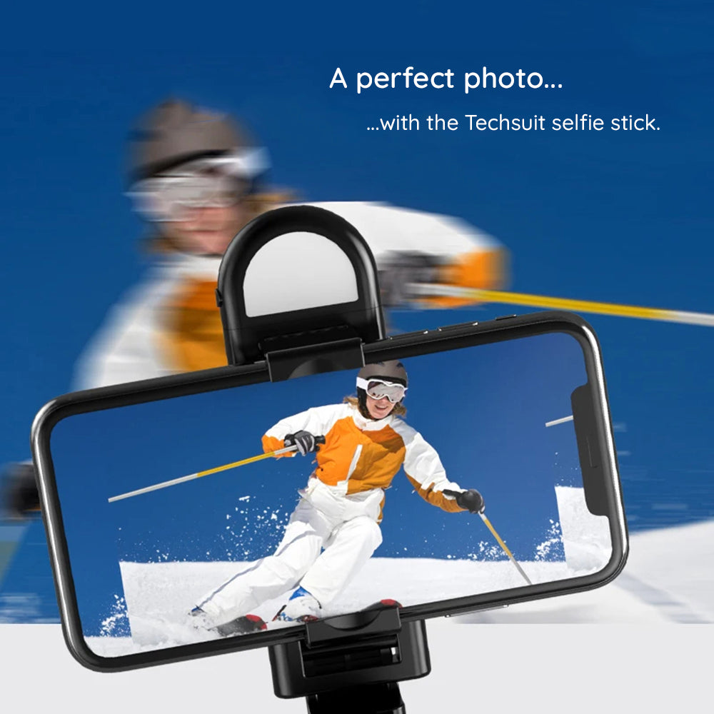 Selfie Stick Bluetooth Techsuit S01-S, Universal, Schwarz