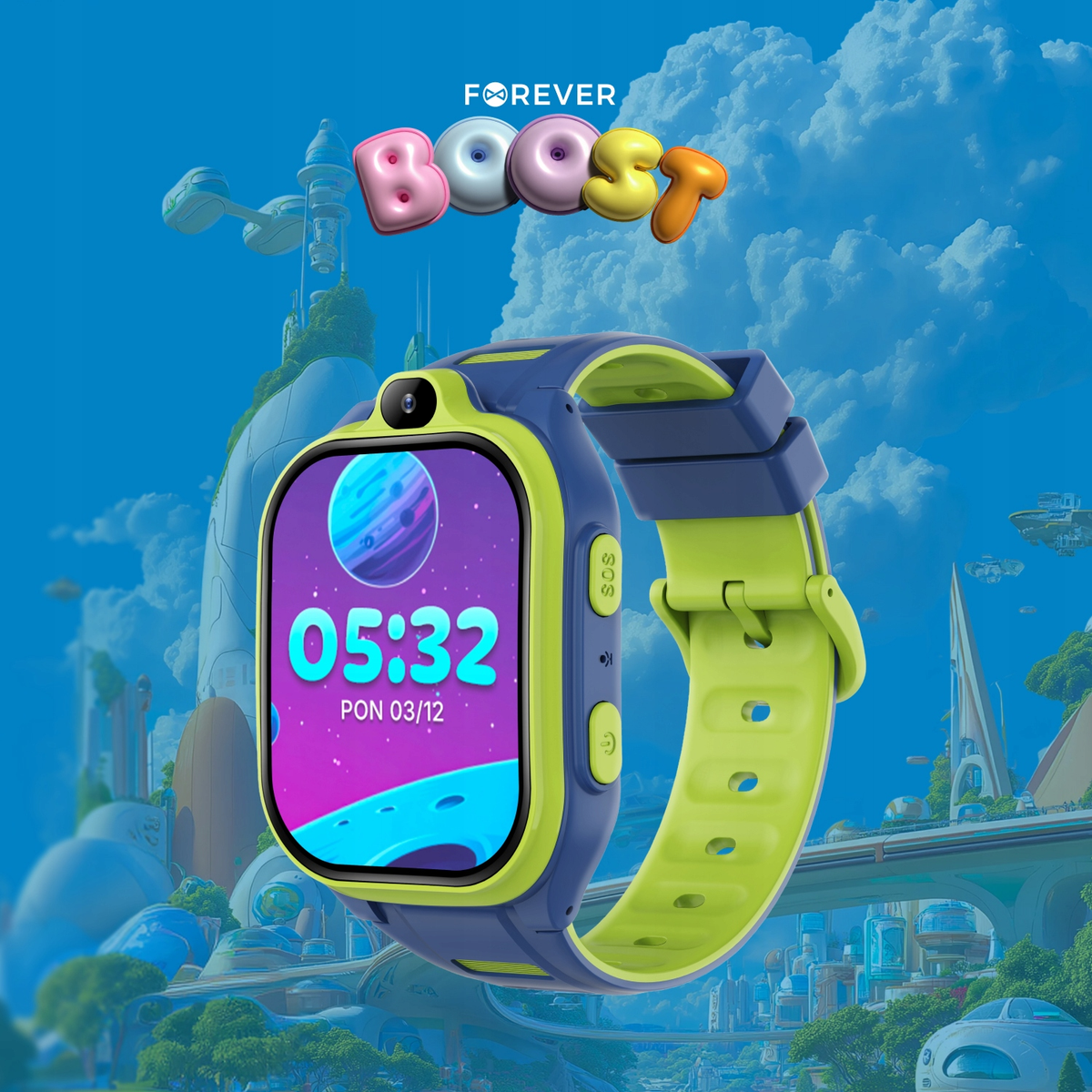 Smartwatch Forever Kids Boost KW-530 Call, Blu