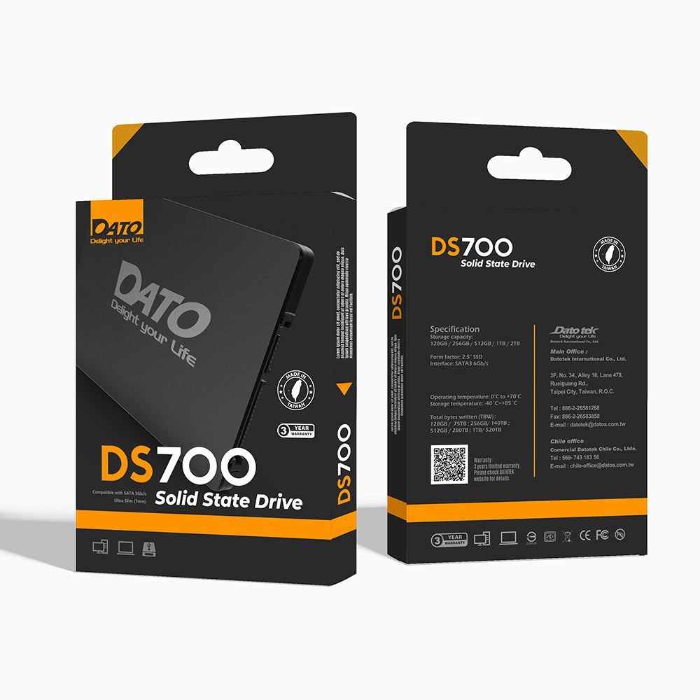 Solid State Drive (SSD) Dato DS700, 4TB, 2,5 pouces, SATA III, Noir DS700SSD-4TB