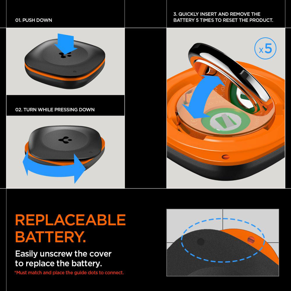 Spigen SmartTag TagMe pour la série iOS, Noir