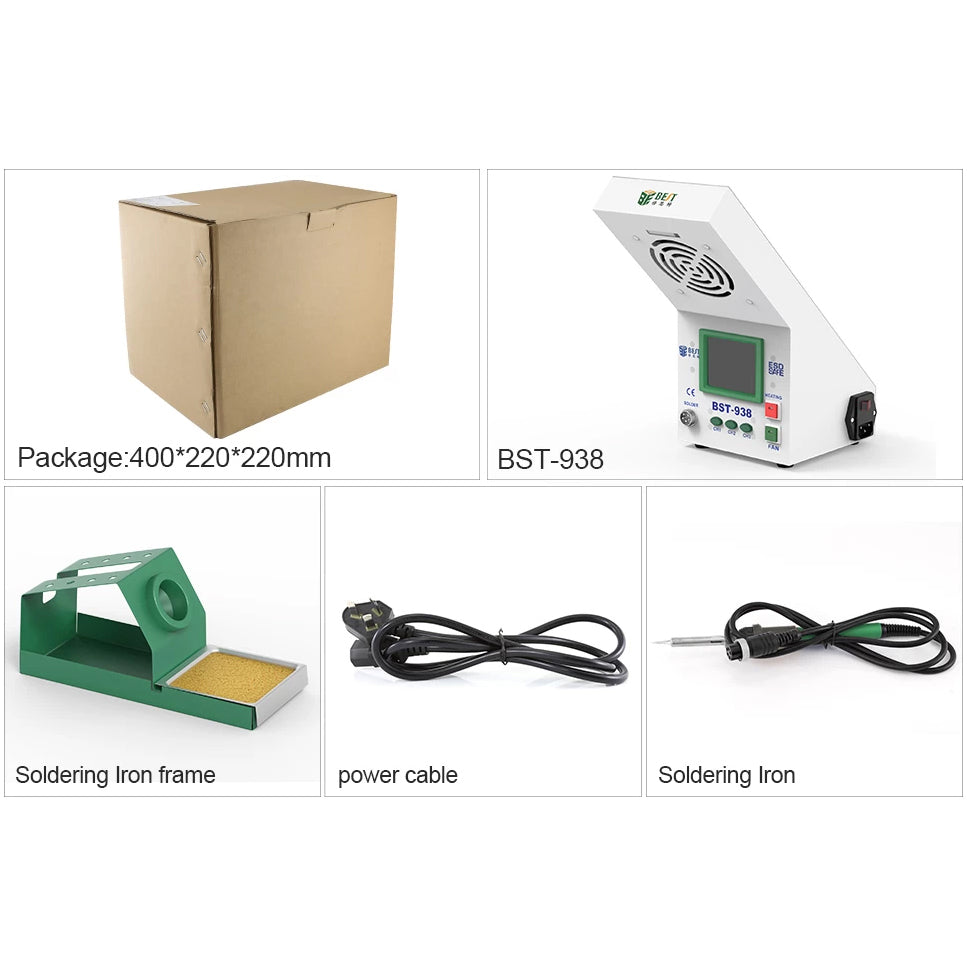 Best BST-938 Lötstation mit Absaugung | 90W | Digital | Reparatur-Werkzeug