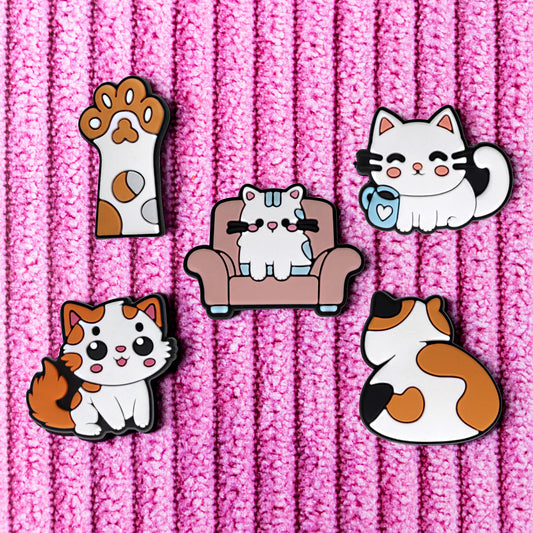 3D OEM Katzensticker für Handy-/Tablet-Hülle, 5er-Set, Mehrfarbig