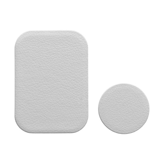 Adesivo metallico in pelle OEM per supporto auto magnetico, set 2 pezzi, argento