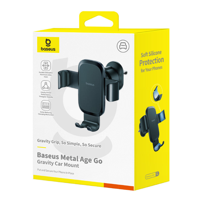 Support Auto Baseus Metal Age Gravity, Universel, Noir C40478701123-00