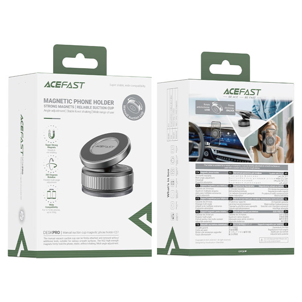 Supporto Auto Magnetico Acefast E27, Universale, Grigio