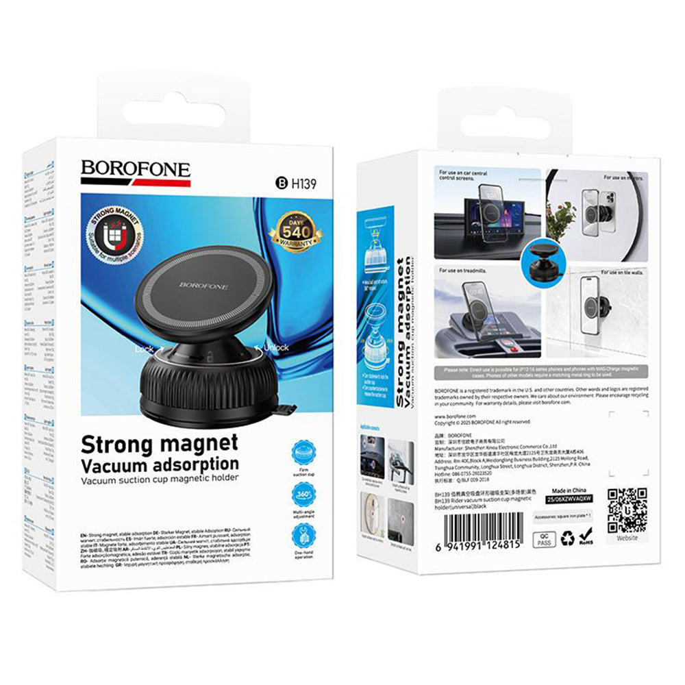 Magnetische Auto-Halterung Borofone BH139 Rider, 4,5 Zoll - 7 Zoll, Schwarz