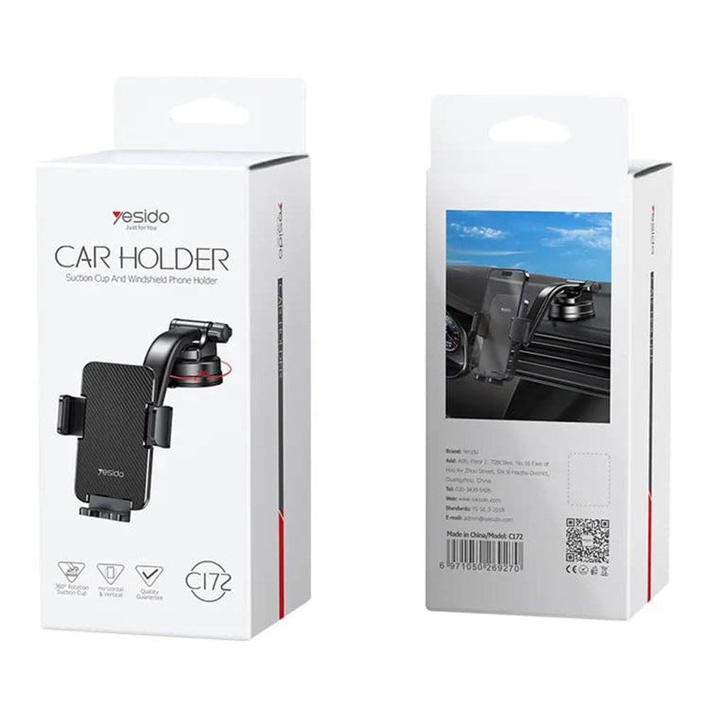 Supporto Auto Yesido C172, 4 pollici - 7 pollici, Nero