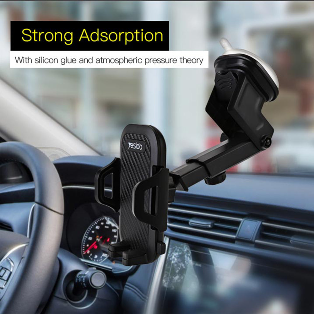 Support Auto Yesido C23, 3.8 pouces - 6.4 pouces, Noir