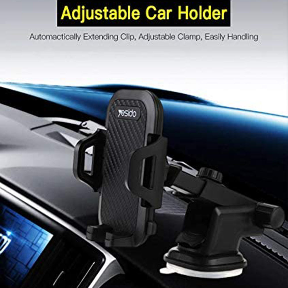 Support Auto Yesido C23, 3.8 pouces - 6.4 pouces, Noir